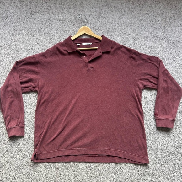 Cutter and Buck Size XL mens long sleeve advantage jersey polo,bordeaux heather - Picture 2 of 7